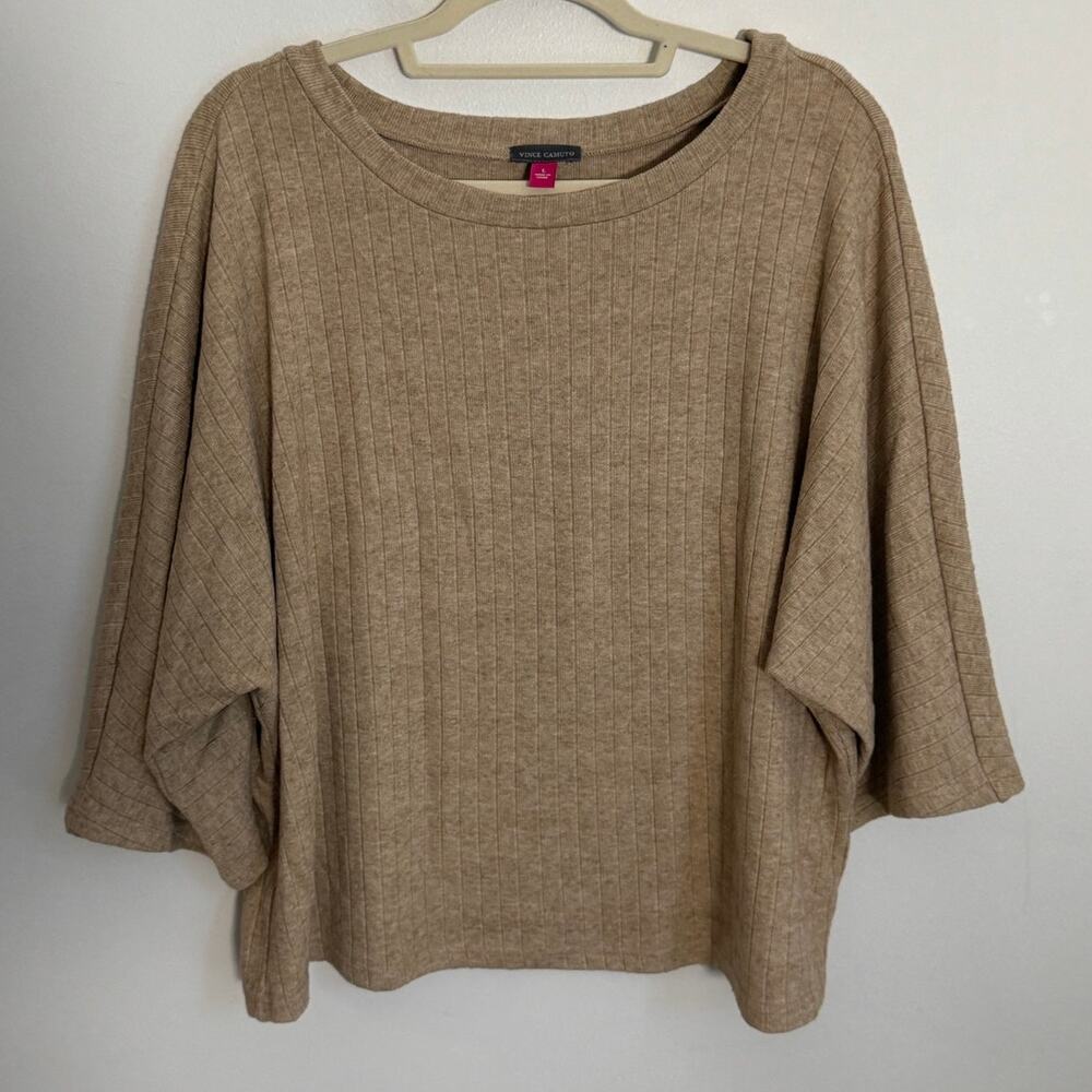 Vince Camuto Ribbed Tan sweater Women's size large